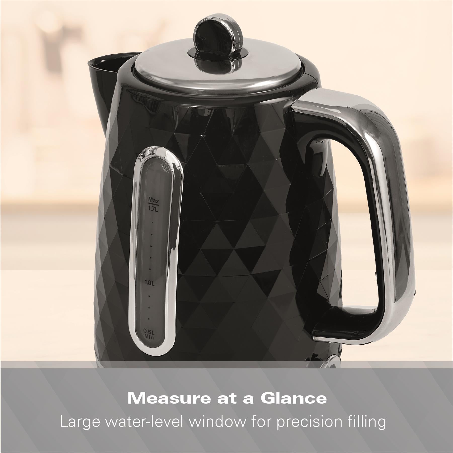 Hamilton Beach Diamond 1.7L Kettle Black