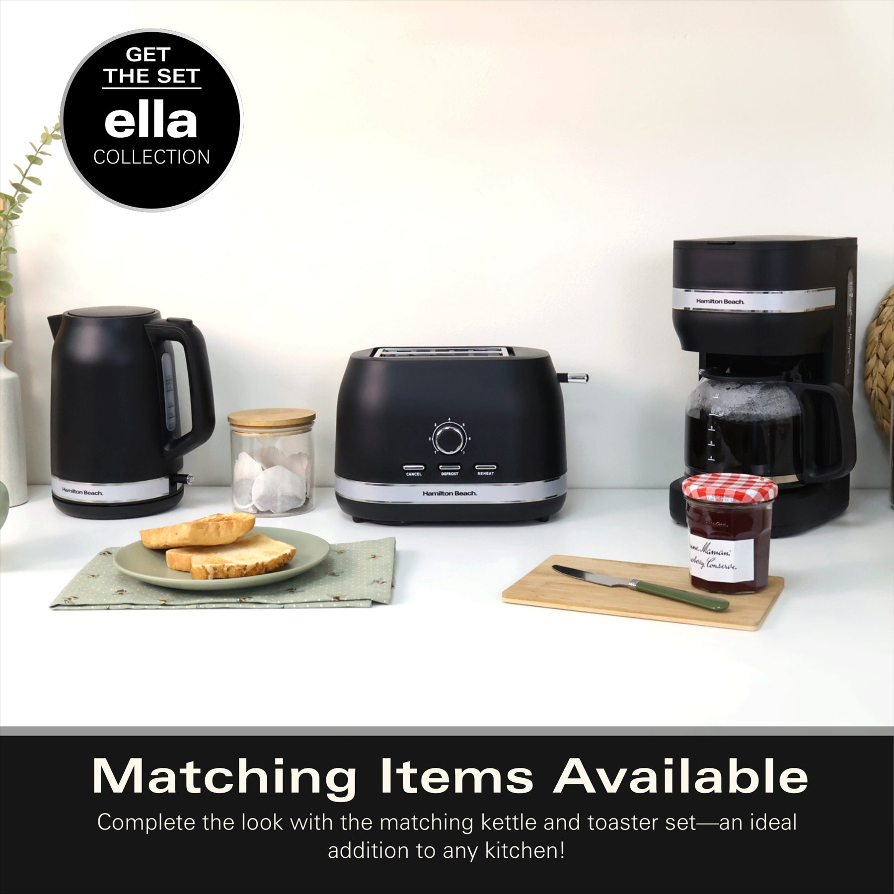 Ella 1.5L Filter Coffee Machine - Matte Black