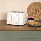 Hamilton Beach Essentials Kettle, 4 Slice Toaster & 20L Stainless Steel Cavity Microwave Set - White