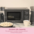 Hamilton Beach Miami Manual 800W Microwave - Charcoal Grey