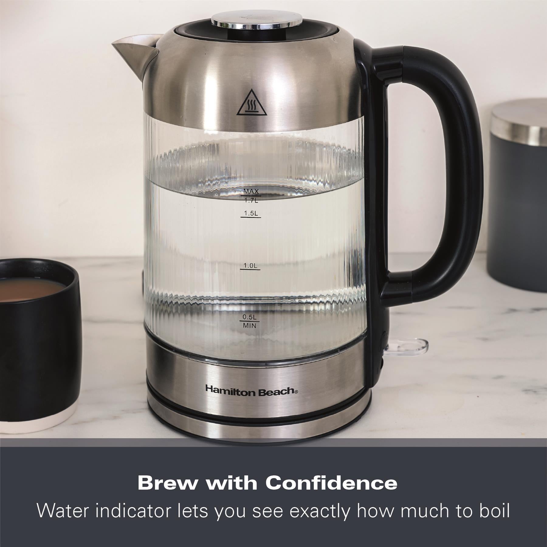 Hamilton Beach Liberty 1.7L Ribbed Glass Kettle