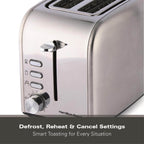 Hamilton Beach Rise Stainless Steel 2 Slice Toaster - Brushed & Polished - Hamilton Beach UK