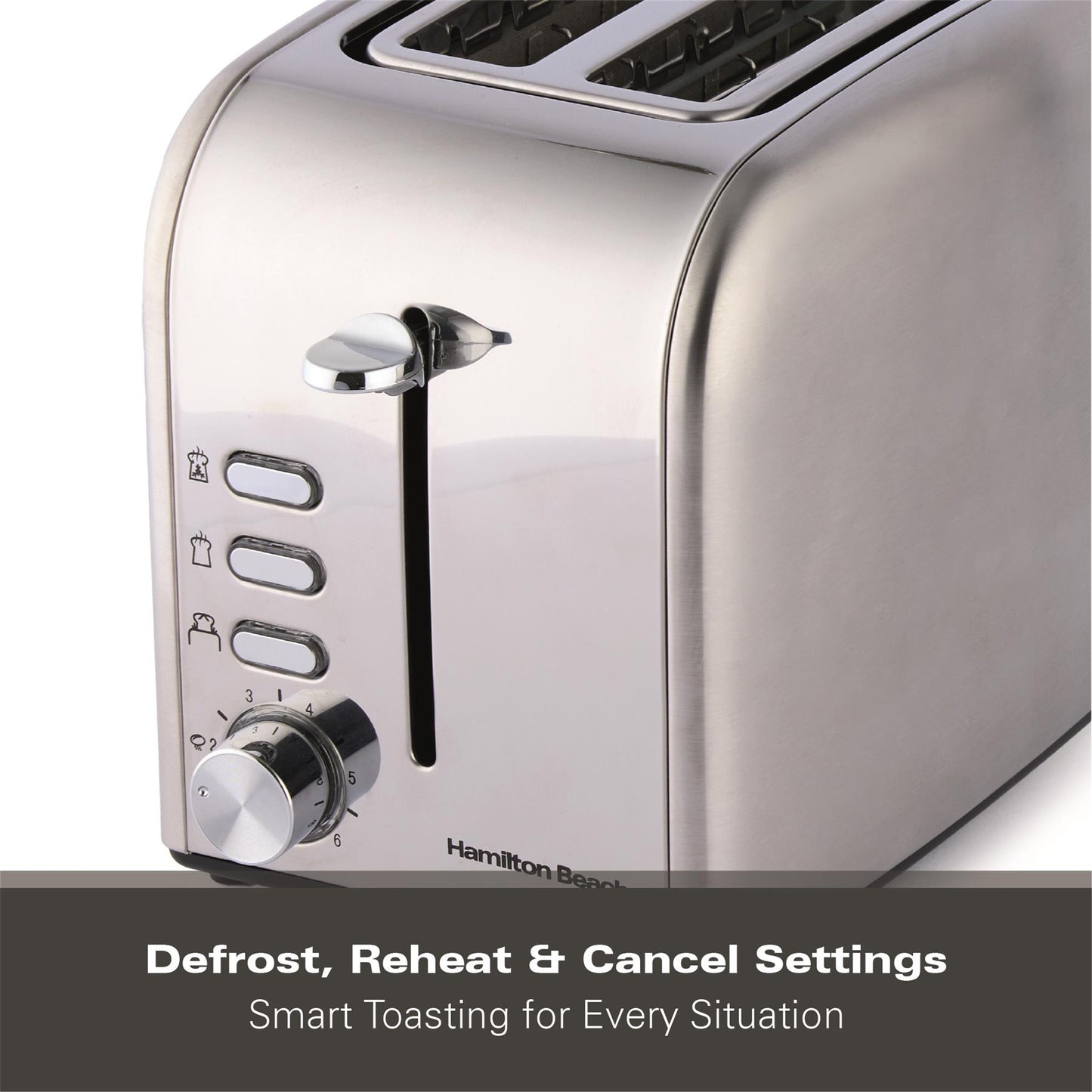 Hamilton Beach Rise 2 Slice Brushed & Polished Stainless Steel Toaster