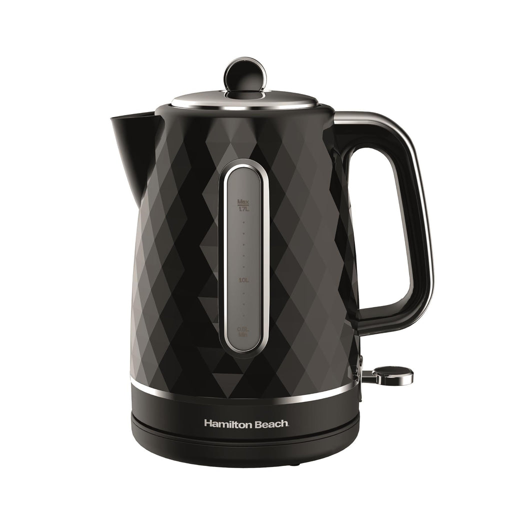 Diamond Kettle & Toaster Set - Black