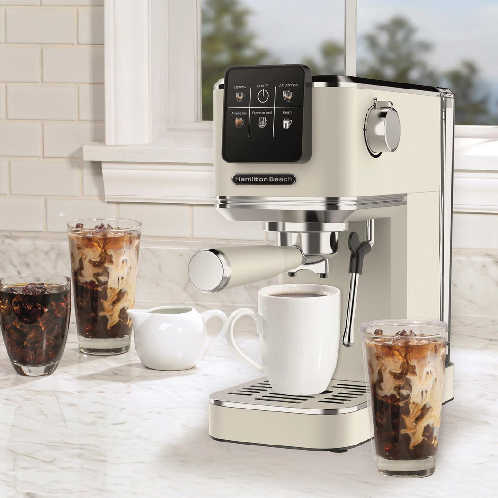 Hamilton Beach BaristaPro Touch 5-in-1 Espresso Machine Cream