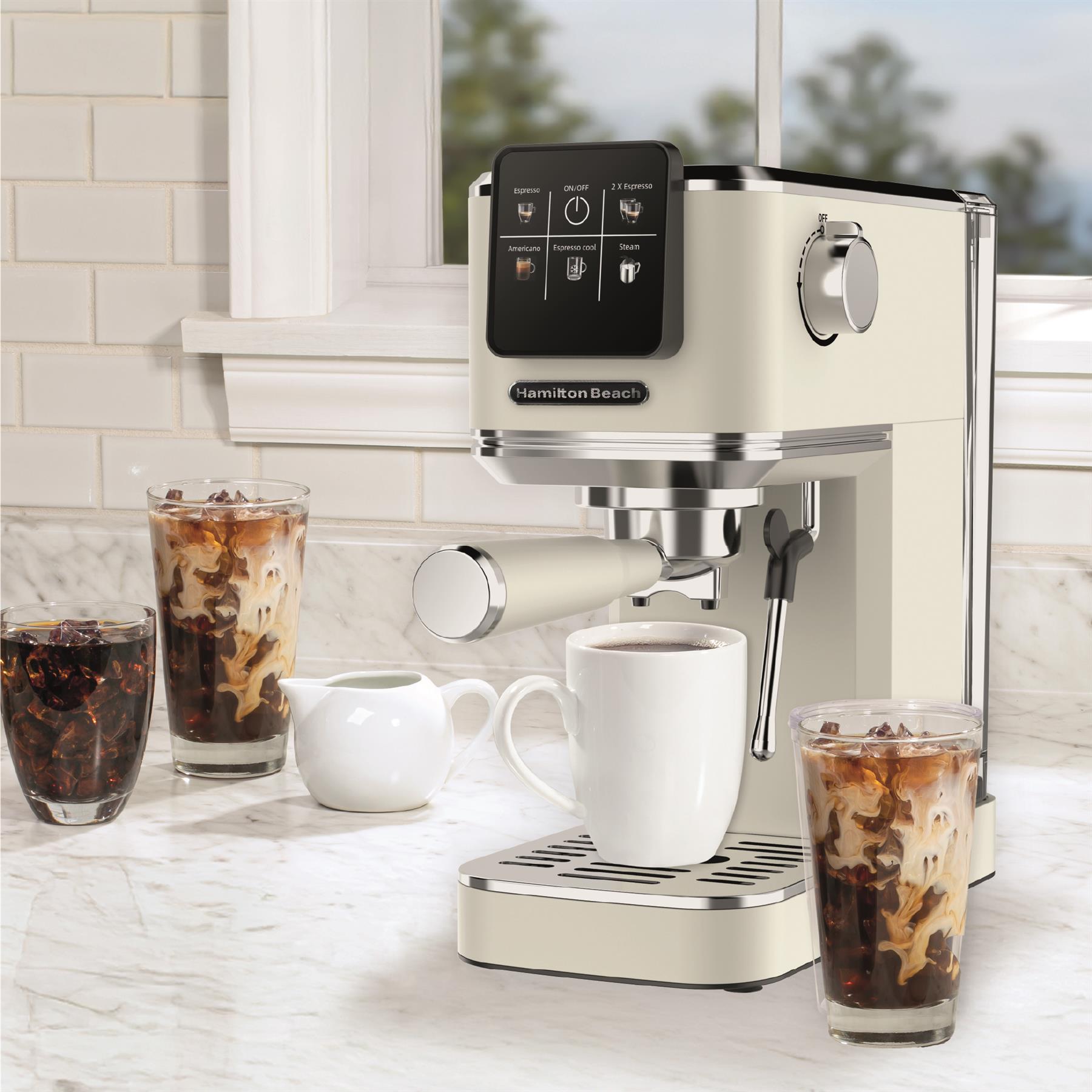 Hamilton Beach BaristaPro Touch 5-in-1 Espresso Machine Cream