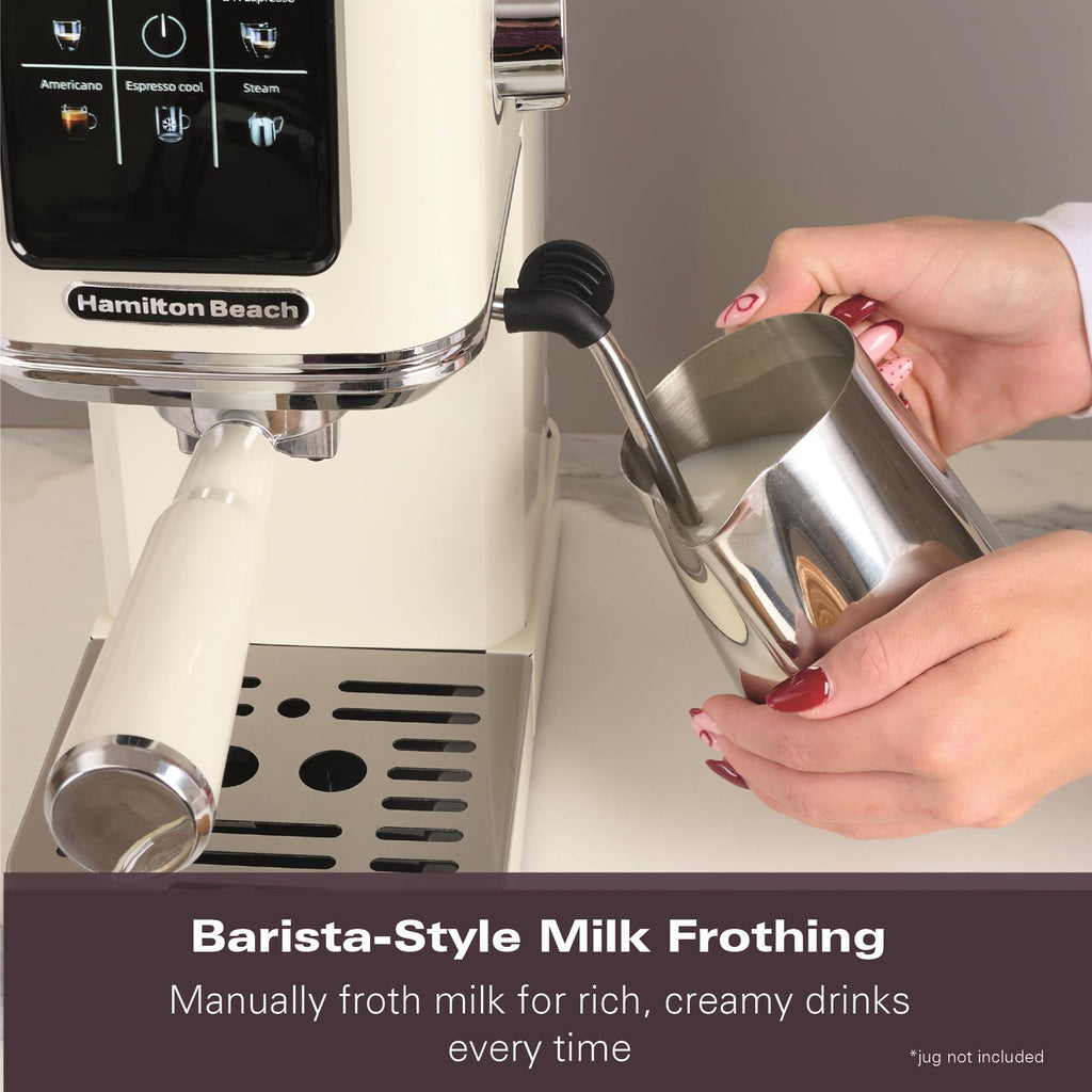Hamilton Beach BaristaPro Touch 5-in-1 Espresso Machine Cream