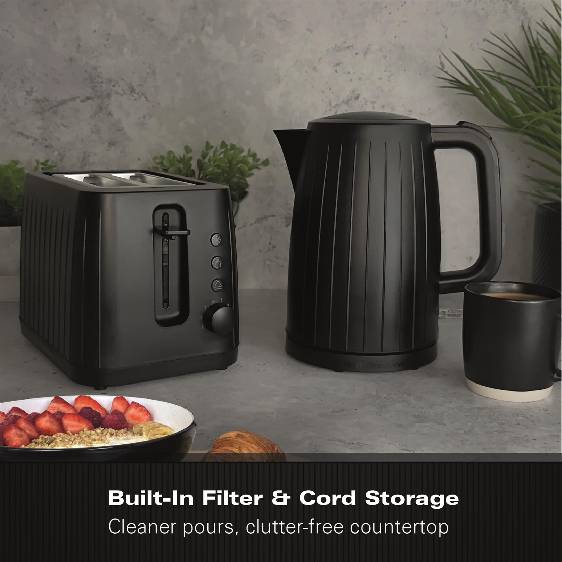 Stealth 1.7L Textured Kettle - Matte Black