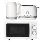 Hamilton Beach Ella Kettle, Toaster & 20L Stainless Steel Cavity Microwave Set - White