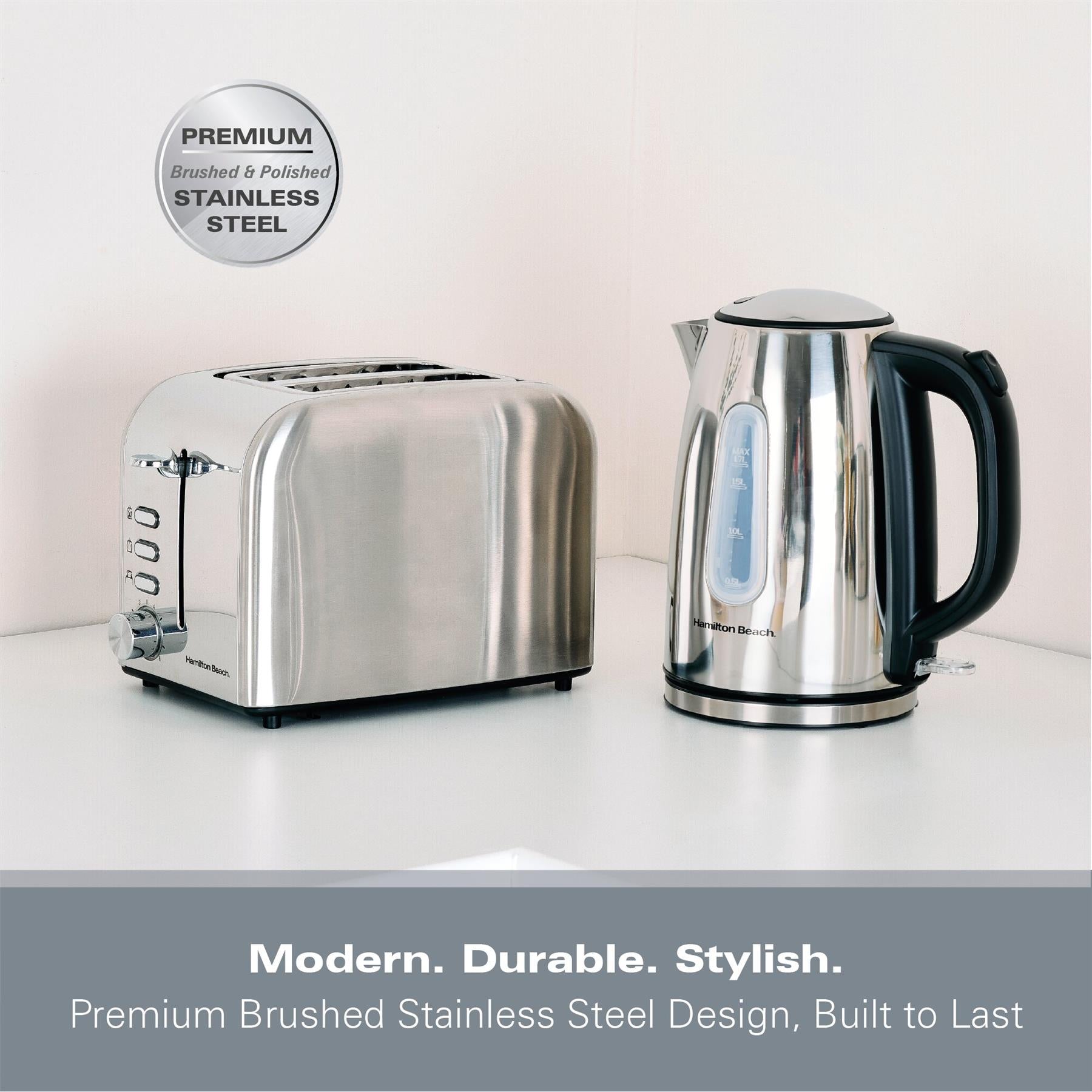 Hamilton Beach Rise 1.7L Polished Stainless Steel Kettle