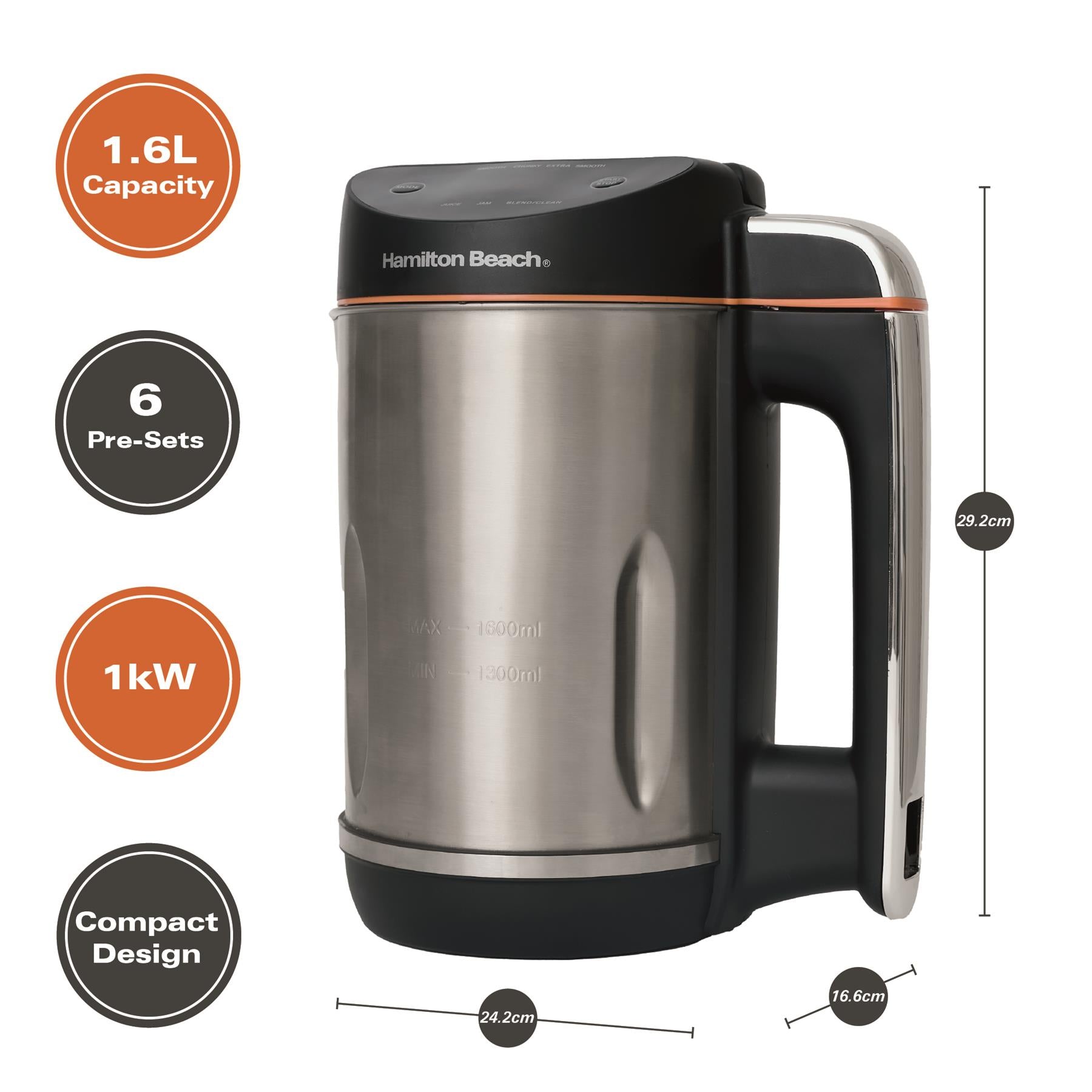 Hamilton Beach Intelligent Control Soup Maker Plus - Black