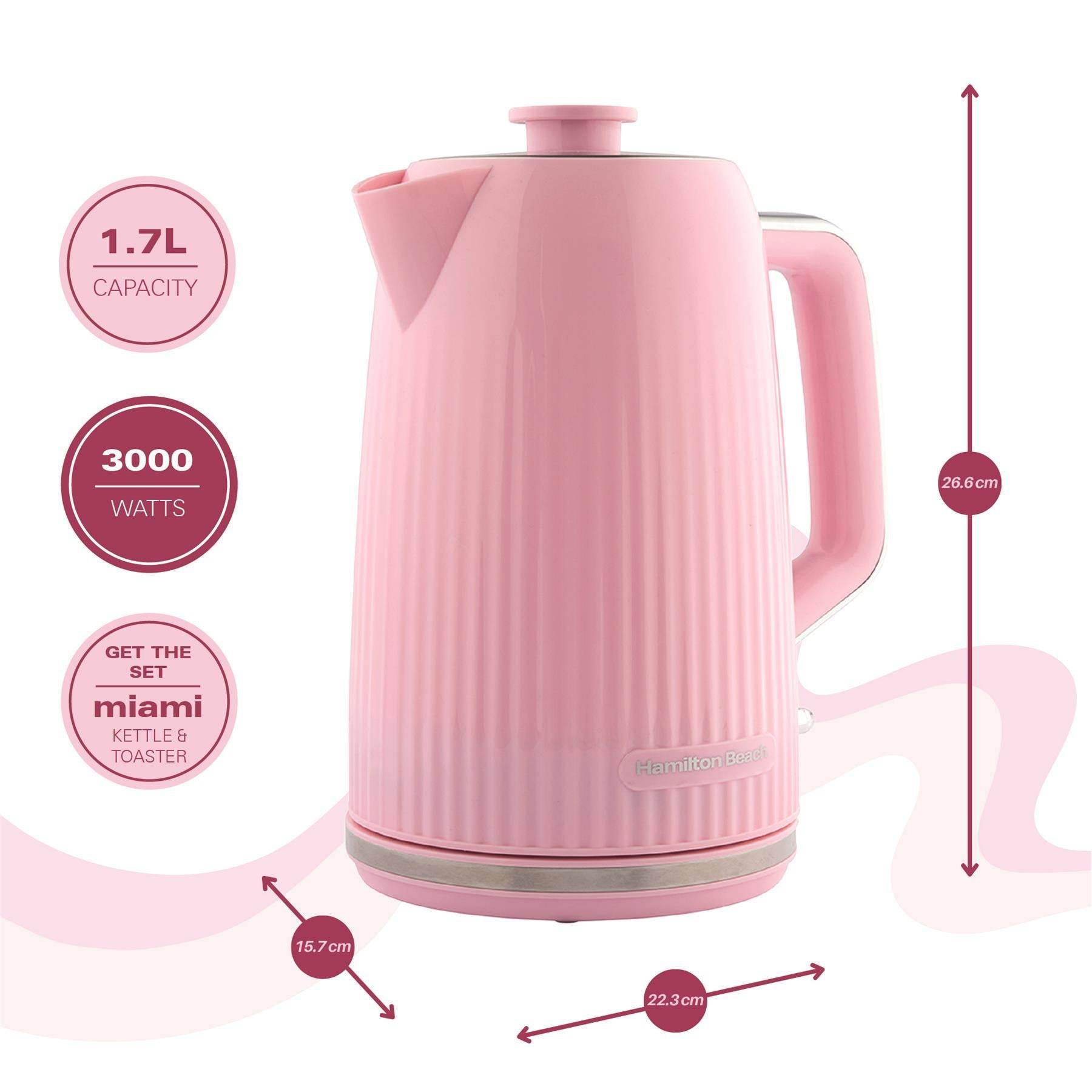 Hamilton Beach Miami 1.7L Kettle Flamingo Pink - Hamilton Beach UK