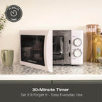 Hamilton Beach 20L Manual White Microwave With Stainless Steel Cavity - Hamilton Beach UK