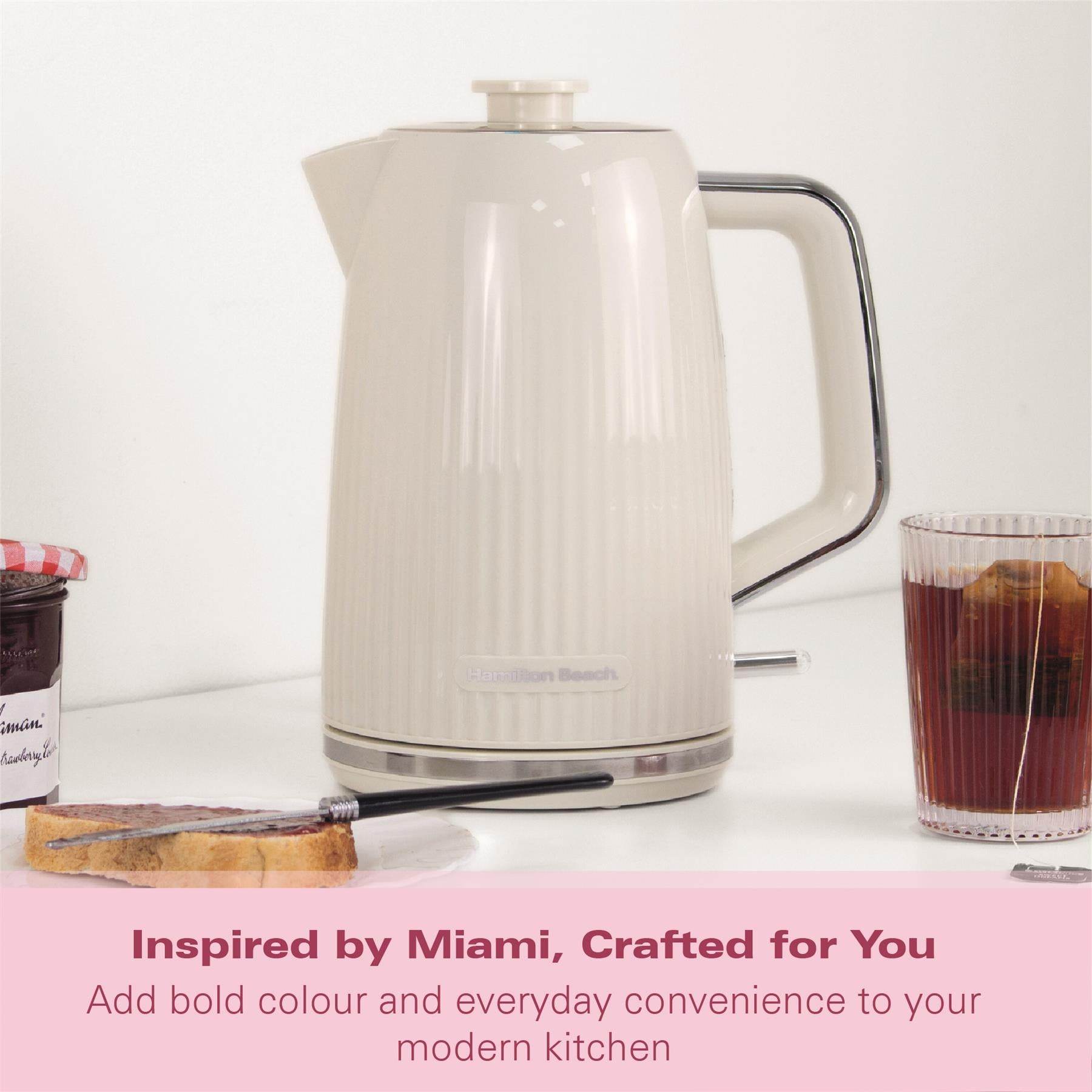 Hamilton Beach Miami 1.7L Kettle Sand - Hamilton Beach UK