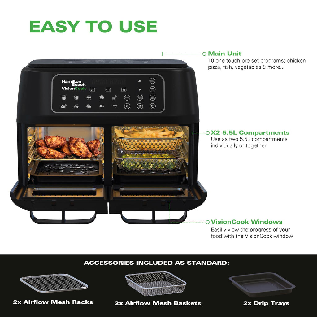 Hamilton Beach VisionCook 11L Dual Air Fryer Oven