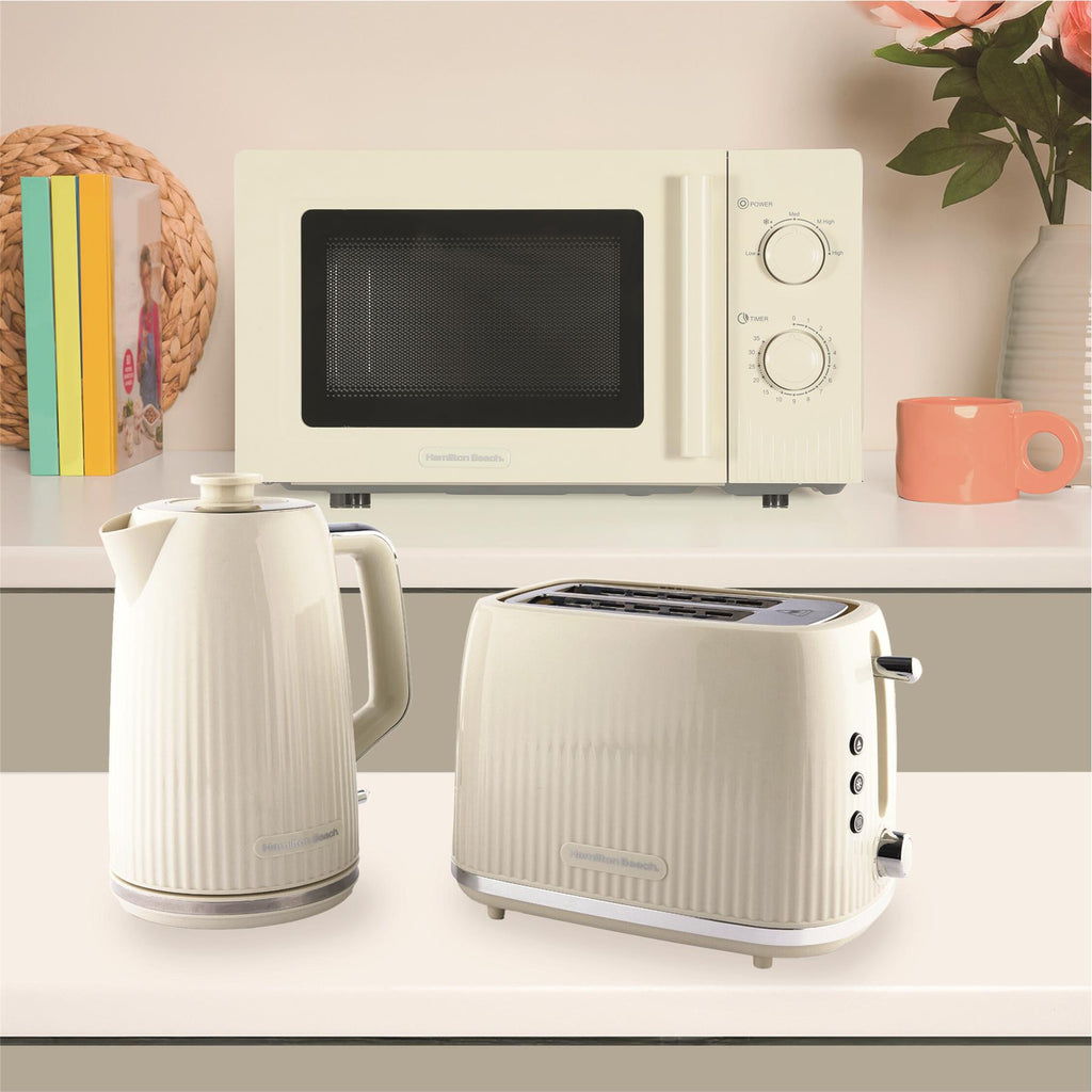 Hamilton Beach Miami Kettle, Toaster & Microwave Set - Sand