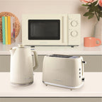 Hamilton Beach Miami Kettle, Toaster & Microwave Set - Sand