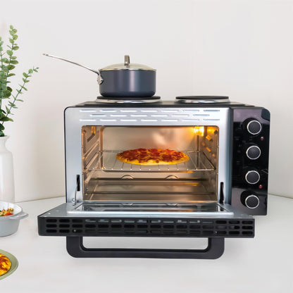 Hamilton Beach Brushed Breakfast & Mini Oven Bundle