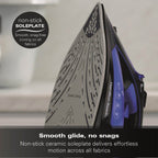 Hamilton Beach Pro SteamMax 3000w Steam Iron - Blue & Black - Hamilton Beach UK