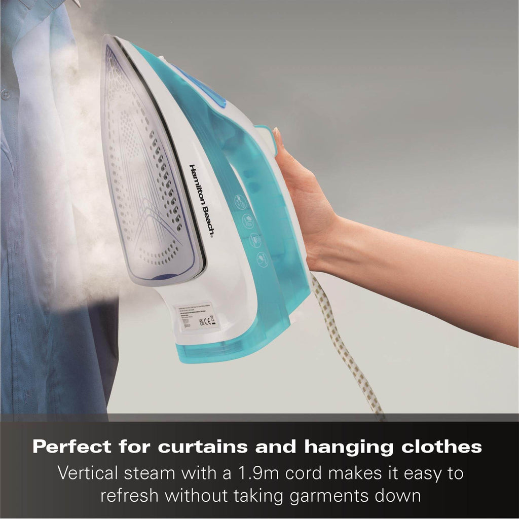 Hamilton Beach SteamMax 2200W Steam Iron - Aqua & White - Hamilton Beach UK