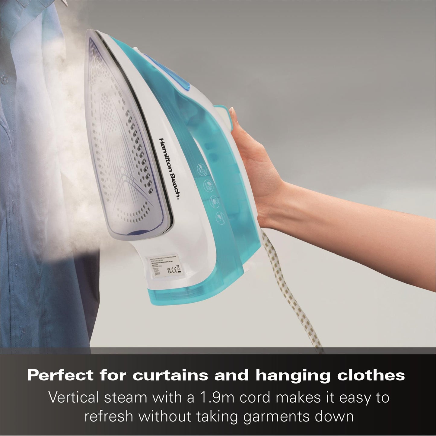 Hamilton Beach SteamMax 2200W Aqua & White Steam Iron