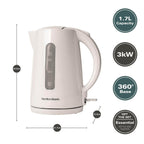 Hamilton Beach Essentials 1.7L Rapid Boil Kettle White - Hamilton Beach UK