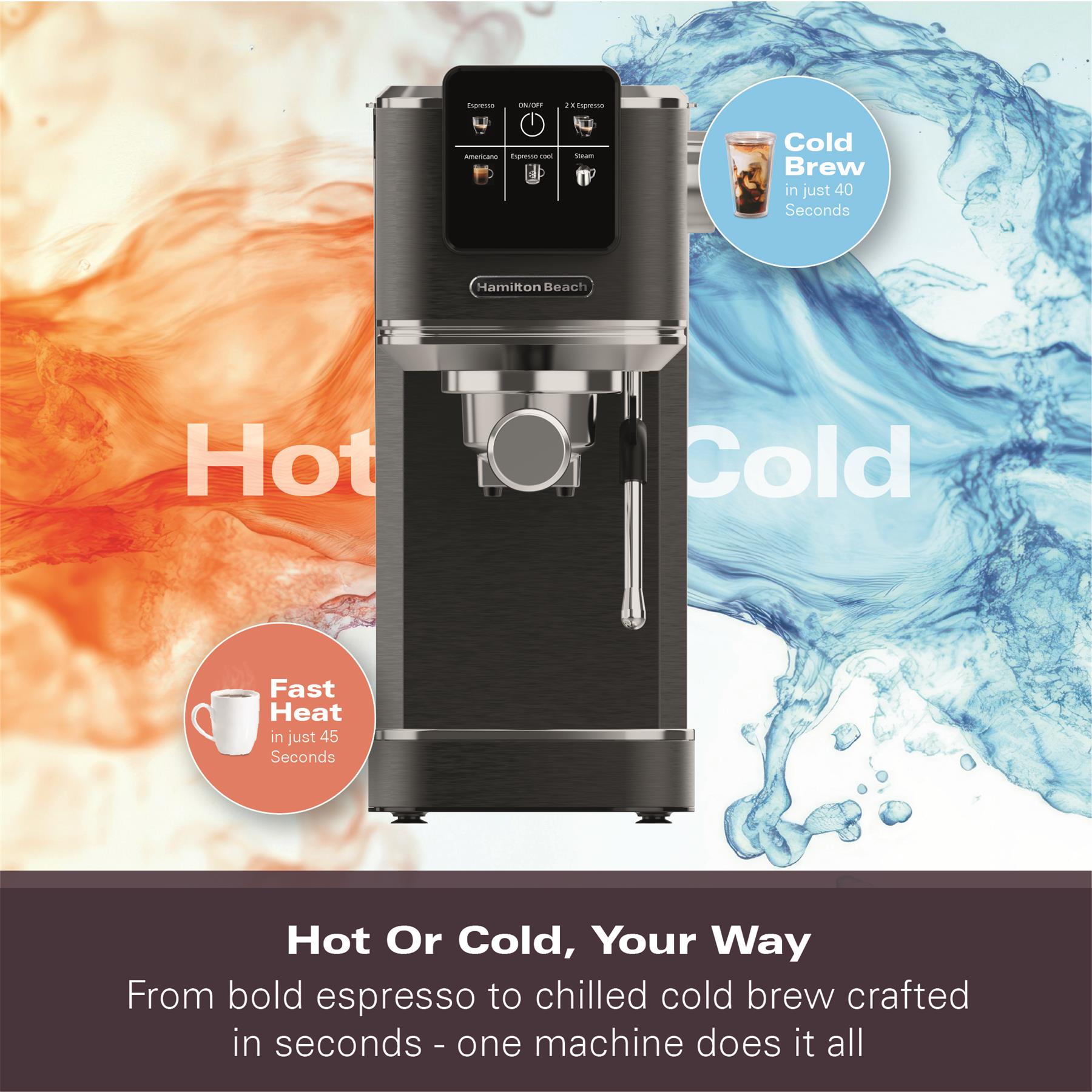Hamilton Beach BaristaPro Touch 5-in-1 Espresso Machine Black