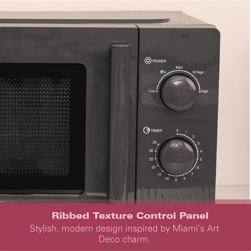 Hamilton Beach Miami Manual 800W Microwave - Charcoal Grey