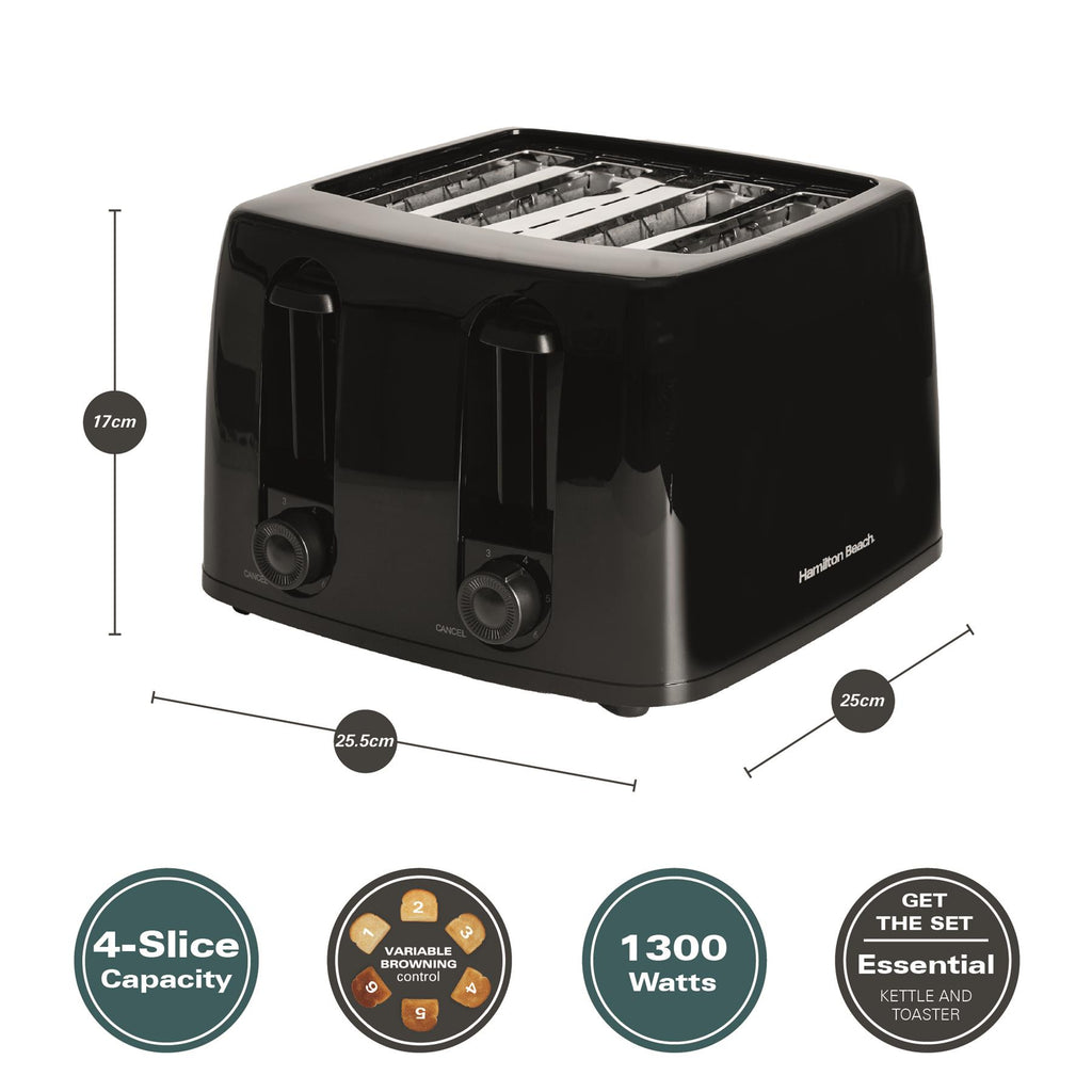 Hamilton Beach Essentials 4 Slice Toaster Black