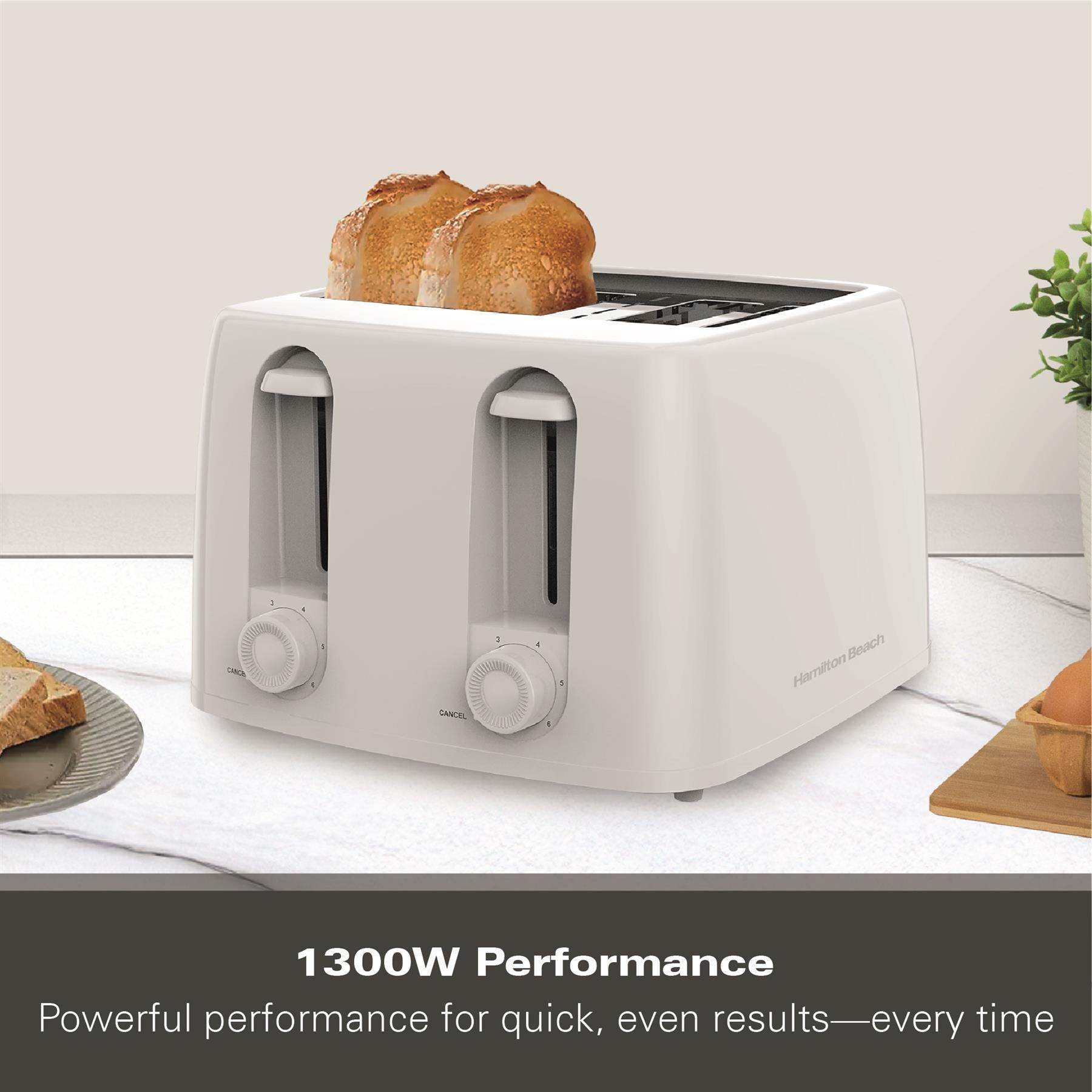 Hamilton Beach Essentials 4 Slice Toaster - White - Hamilton Beach UK