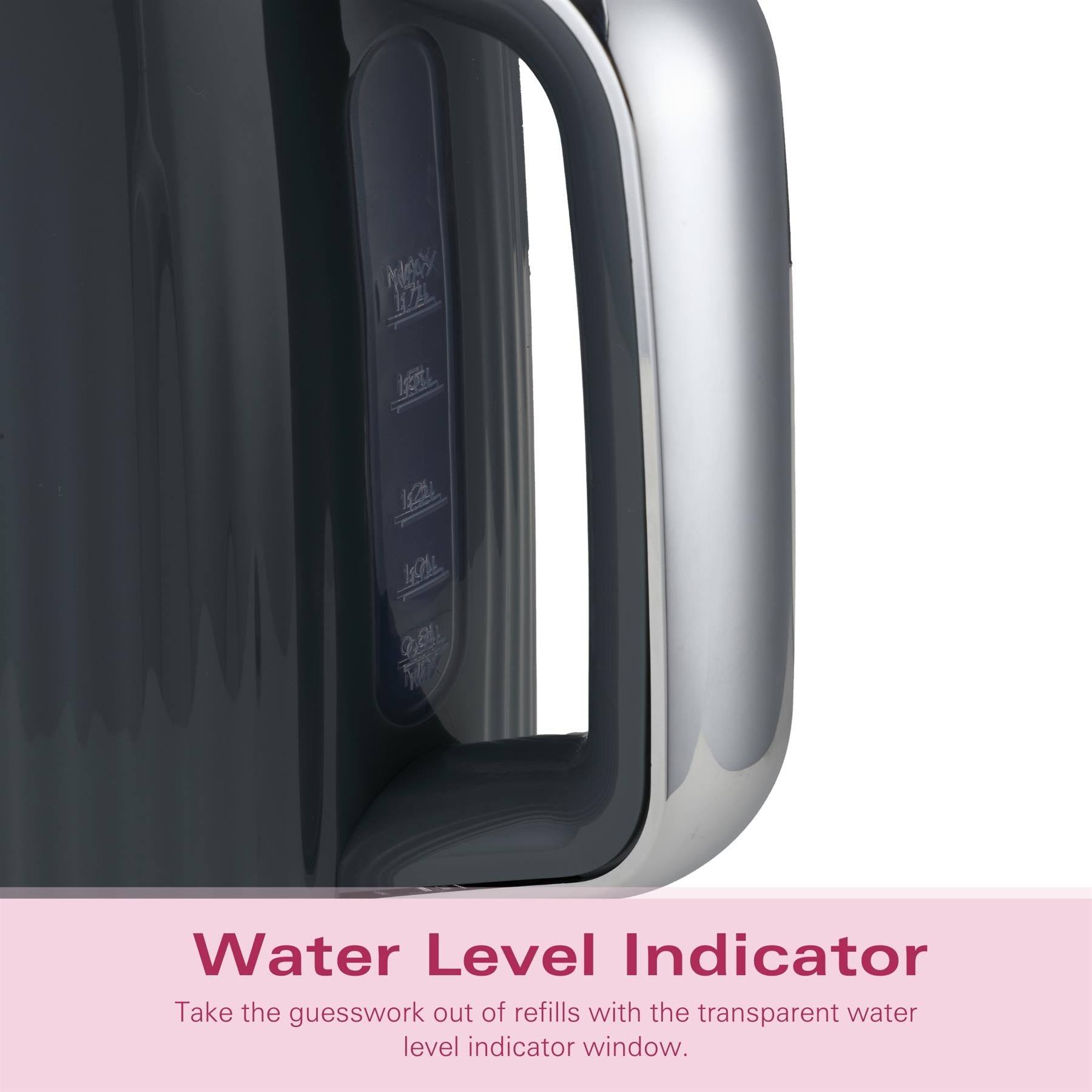 Miami 1.7L Kettle - Charcoal Grey