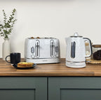 Hamilton Beach Diamond Kettle, Toaster & 20L Standard Microwave Set - White