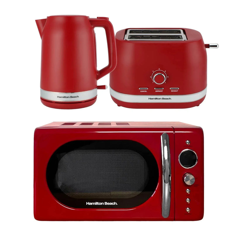 Hamilton Beach Ella Kettle, Toaster & Microwave Set - Red - Hamilton Beach UK