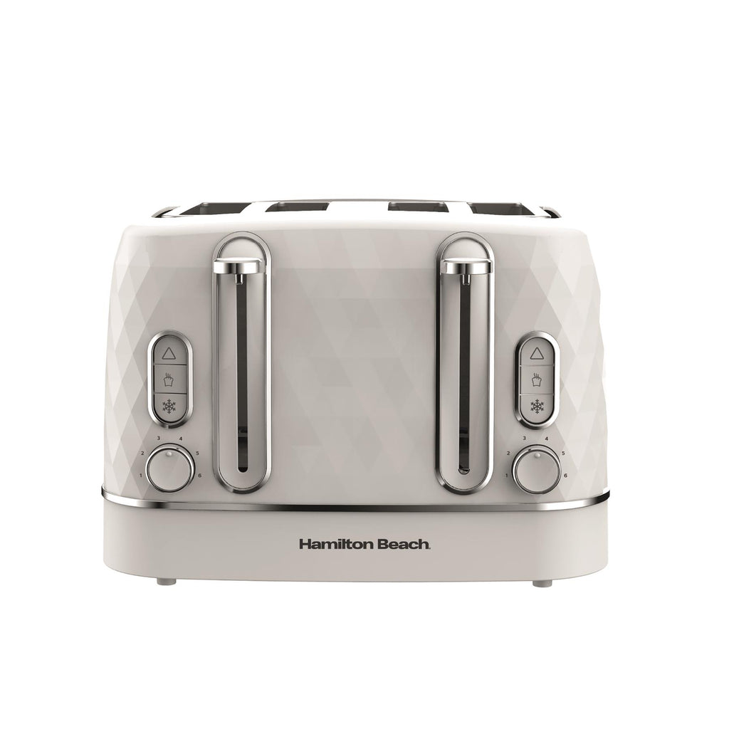 Diamond Kettle & Toaster Set - White
