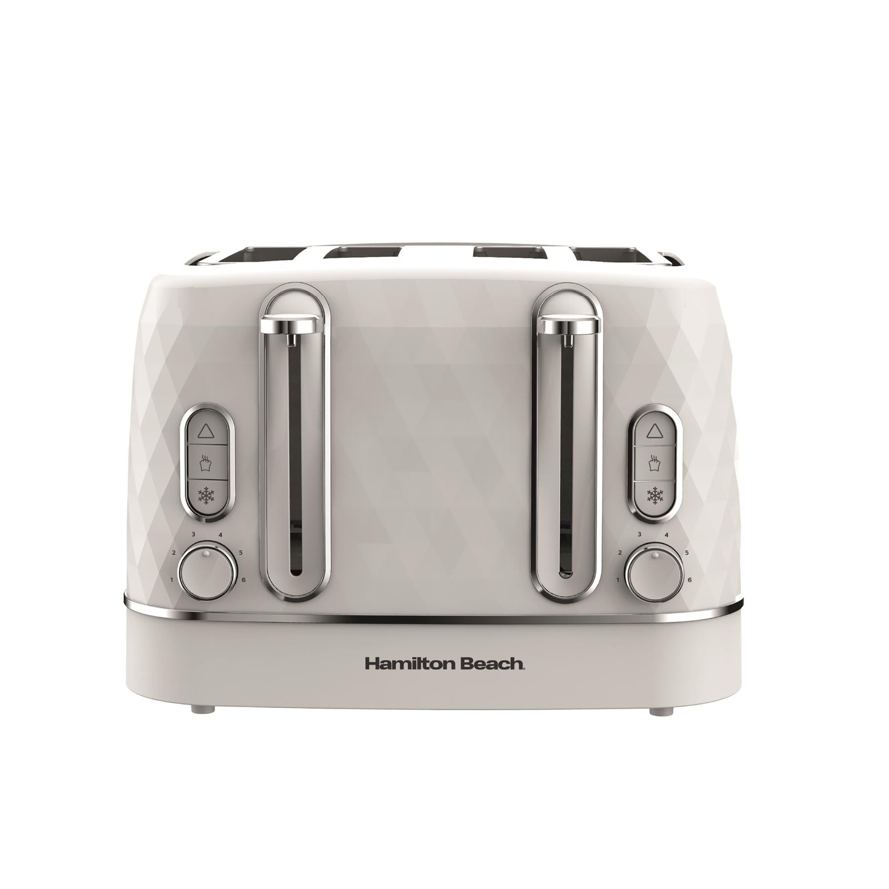 Diamond Kettle & Toaster Set - White
