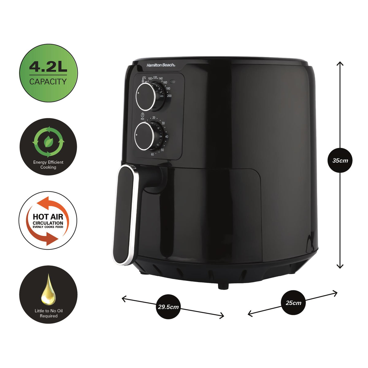 Hamilton Beach SimpliFry 4.2L Manual Air Fryer
