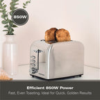 Hamilton Beach Rise Stainless Steel 2 Slice Toaster - Brushed & Polished - Hamilton Beach UK