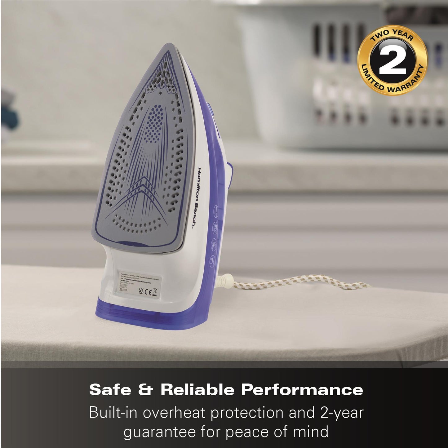 Hamilton Beach SteamMax 2200W Blue & White Steam Iron
