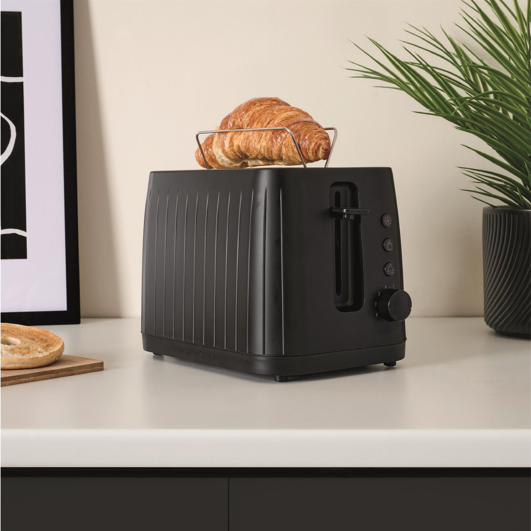 Hamilton Beach Stealth 2 Slice Textured Toaster Matte Black
