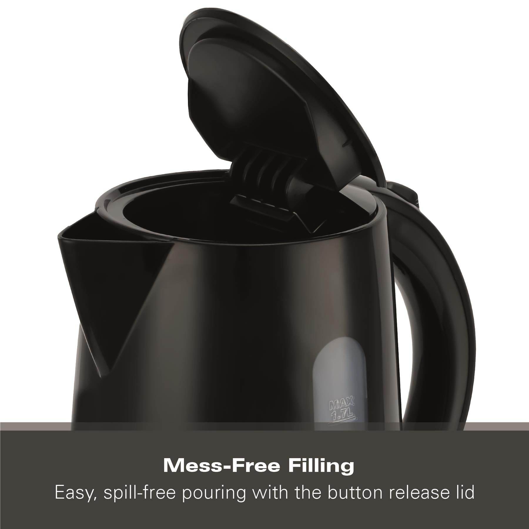 Hamilton Beach Essentials 1.7L Rapid Boil Kettle - Black - Hamilton Beach UK