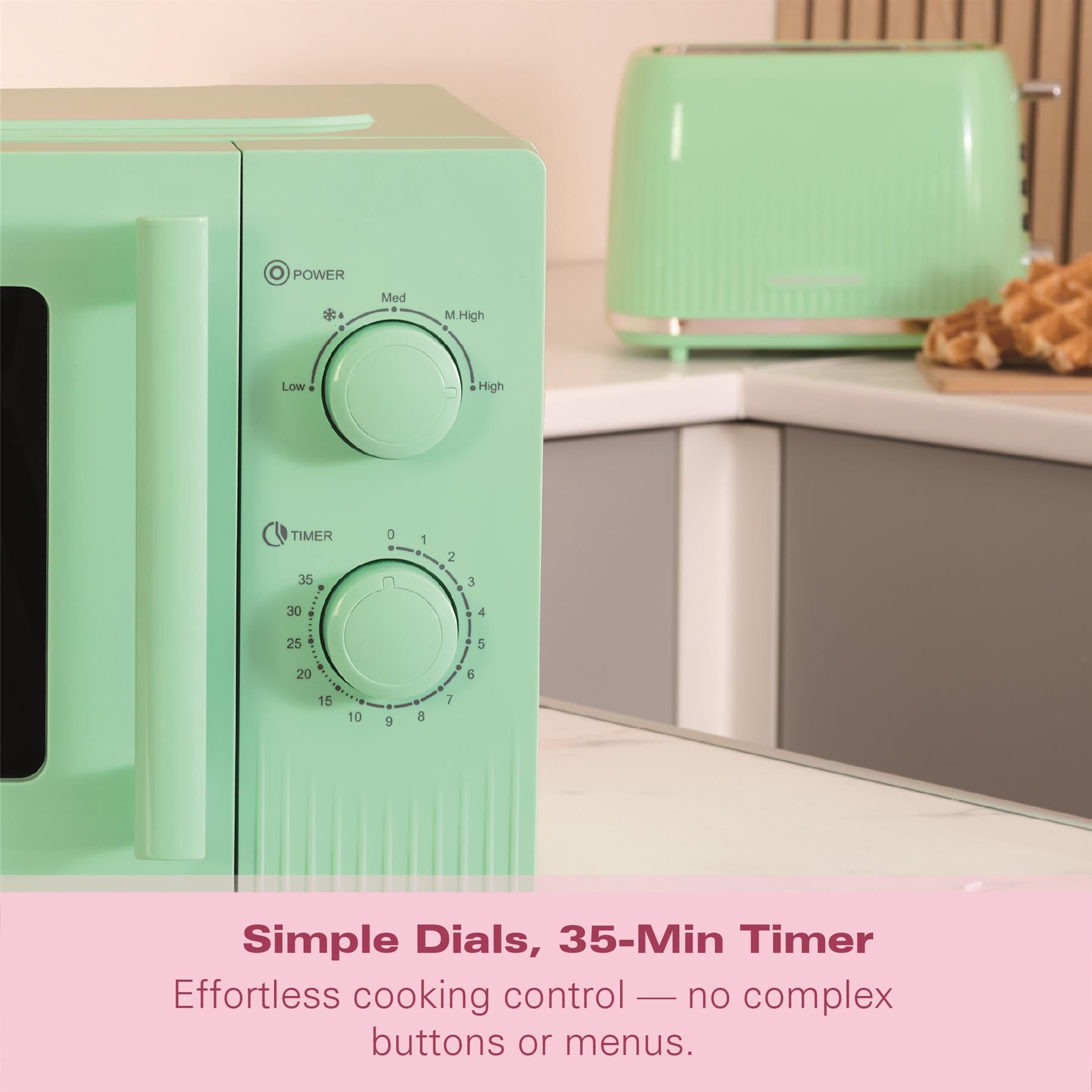 Hamilton Beach Miami Manual 800W Microwave - Mojito Mint