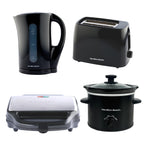 Hamilton Beach Essentials Kettle, Toaster, Sandwich Toaster & 1.8L Slow Cooker Set - Black