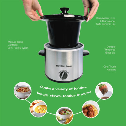 Hamilton Beach 'The Mighty Mini' 1.8L Silver Slow Cooker