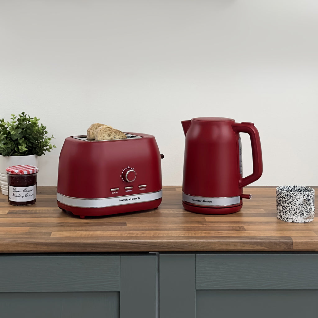 Hamilton Beach Ella Kettle, Toaster & Microwave Set - Red