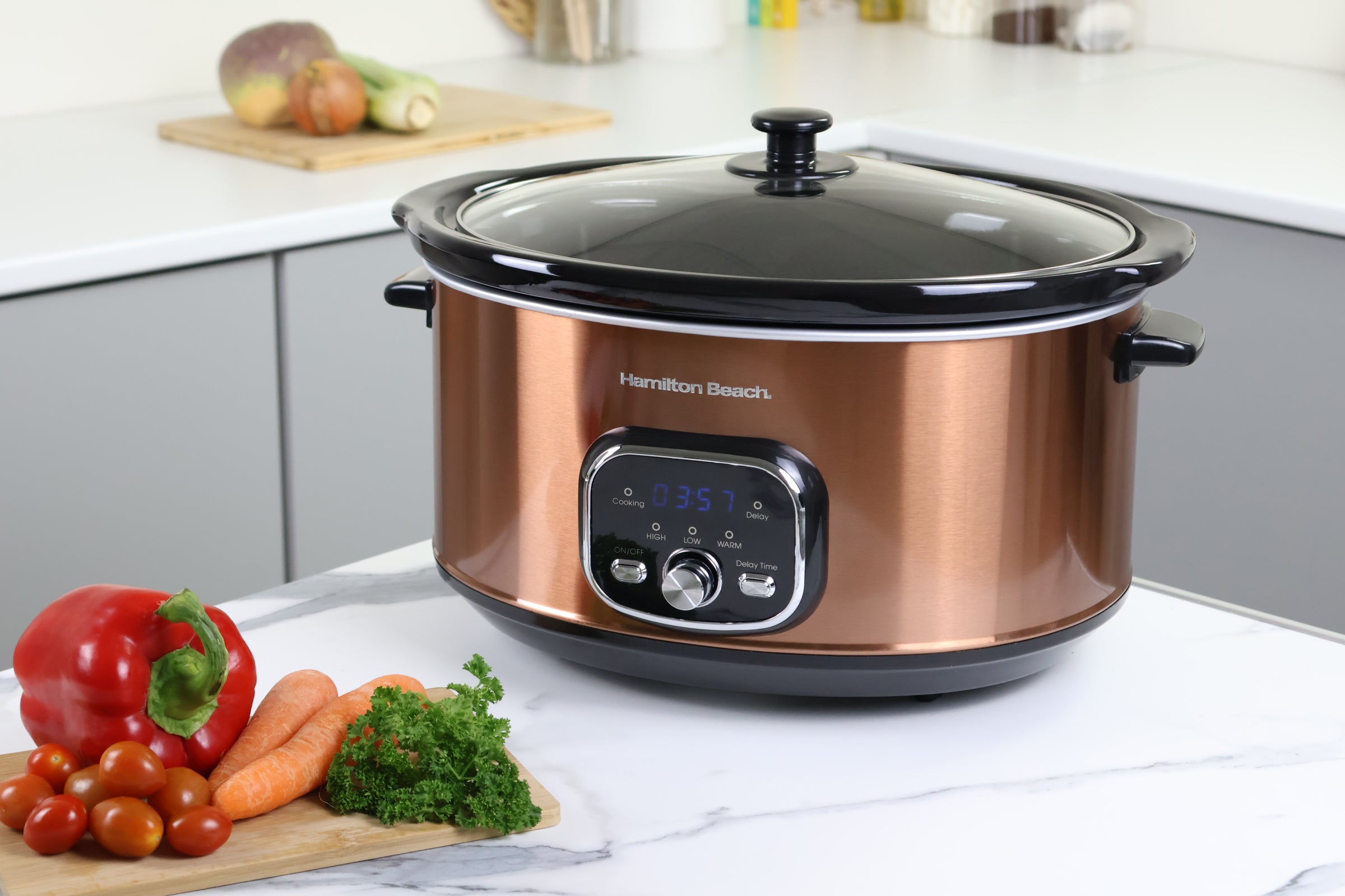 Digital 6.5L Oval Slow Cooker - Copper