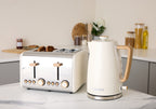Hamilton Beach Scandi 1.7L Kettle - Matte Cream with Wood Effect
